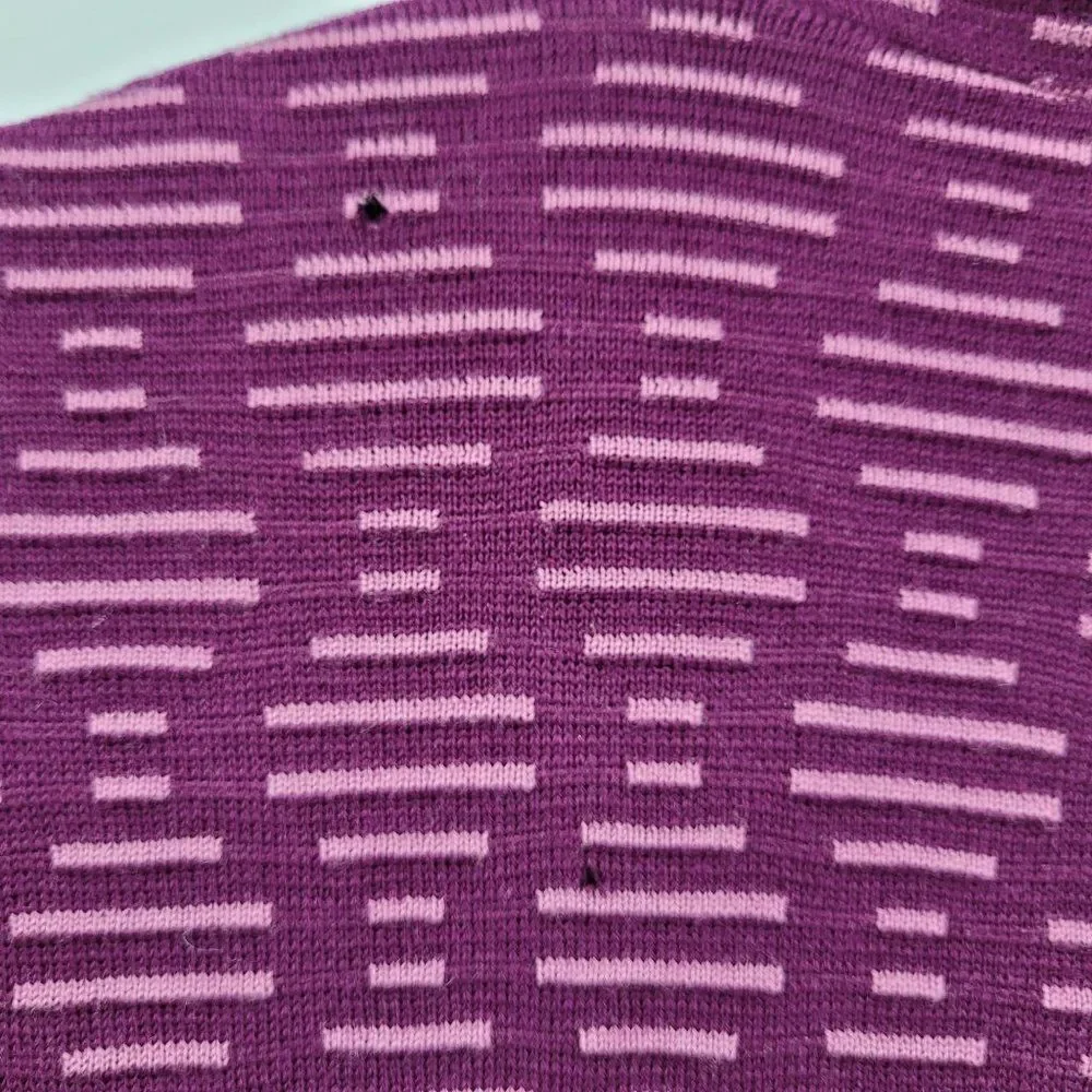 Vintage 60s Trench Coat XL 100% Wool Knit Mod Geometric Print‎ Pearl Button Pink